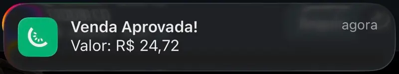 Notificação de venda aprovada